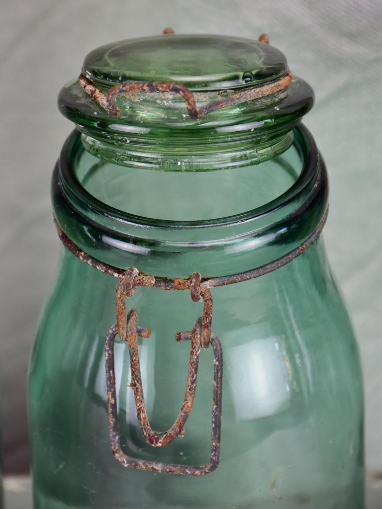 Collection of six antique French preserving jars