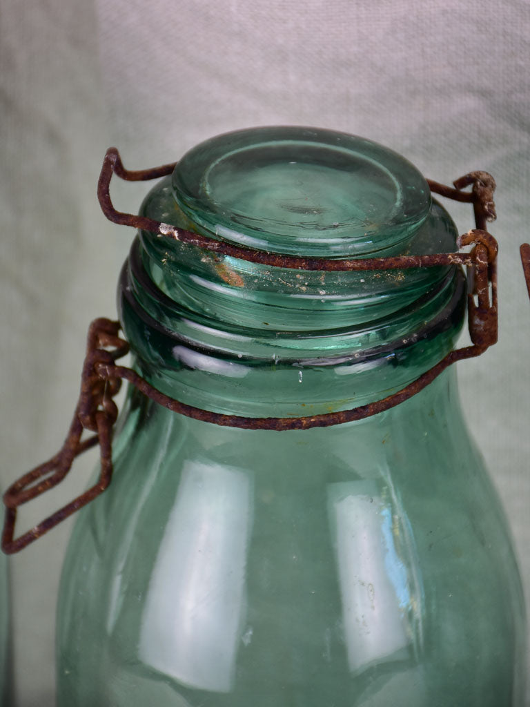 Collection of six antique French preserving jars