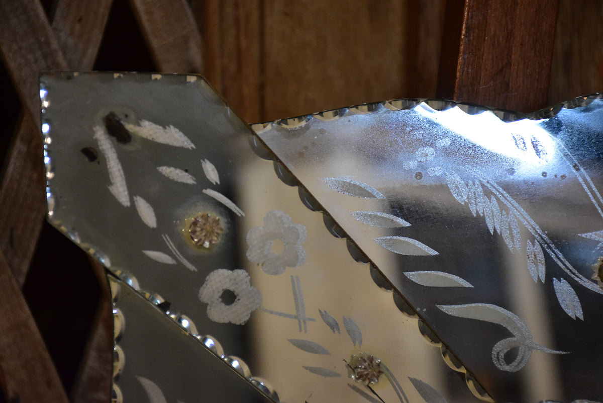 Large vintage Venetian style mirror