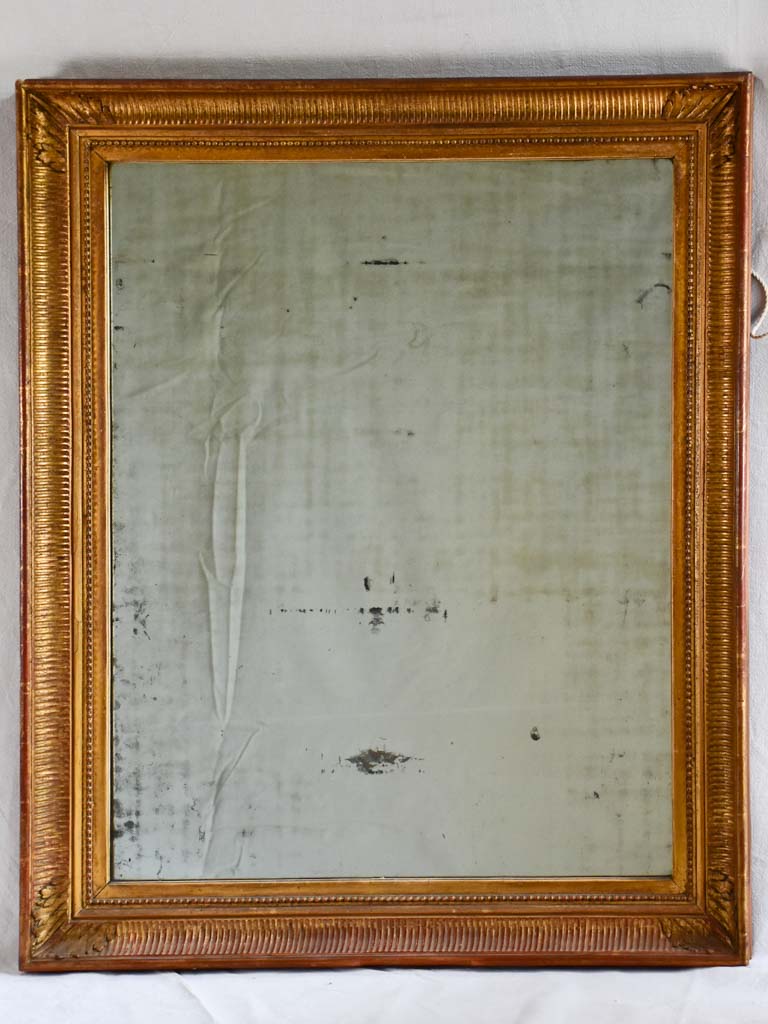 Large 19th-century Louis XVI style gilt mirror 35½" x 46½"