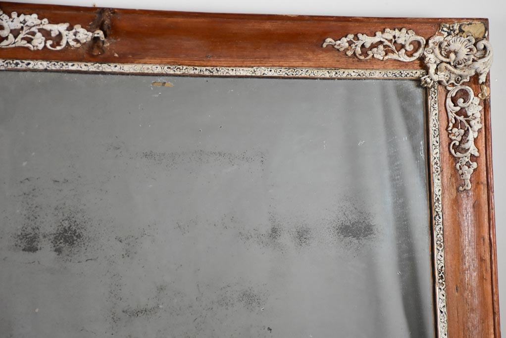 Varnished timber frame ornate mirror