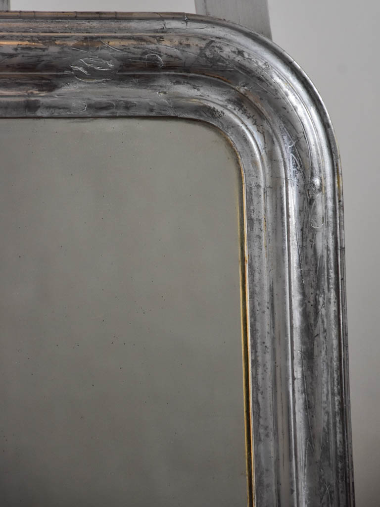 RESERVED Rare small Louis Philippe mirror with silver frame 17¾" x 20"
