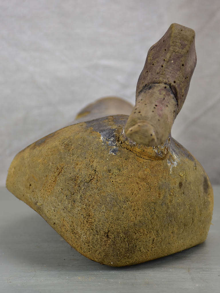 Antique French wooden duck hunting decoy