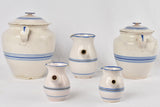 Aged blue lidded pots Martres-Tolosane