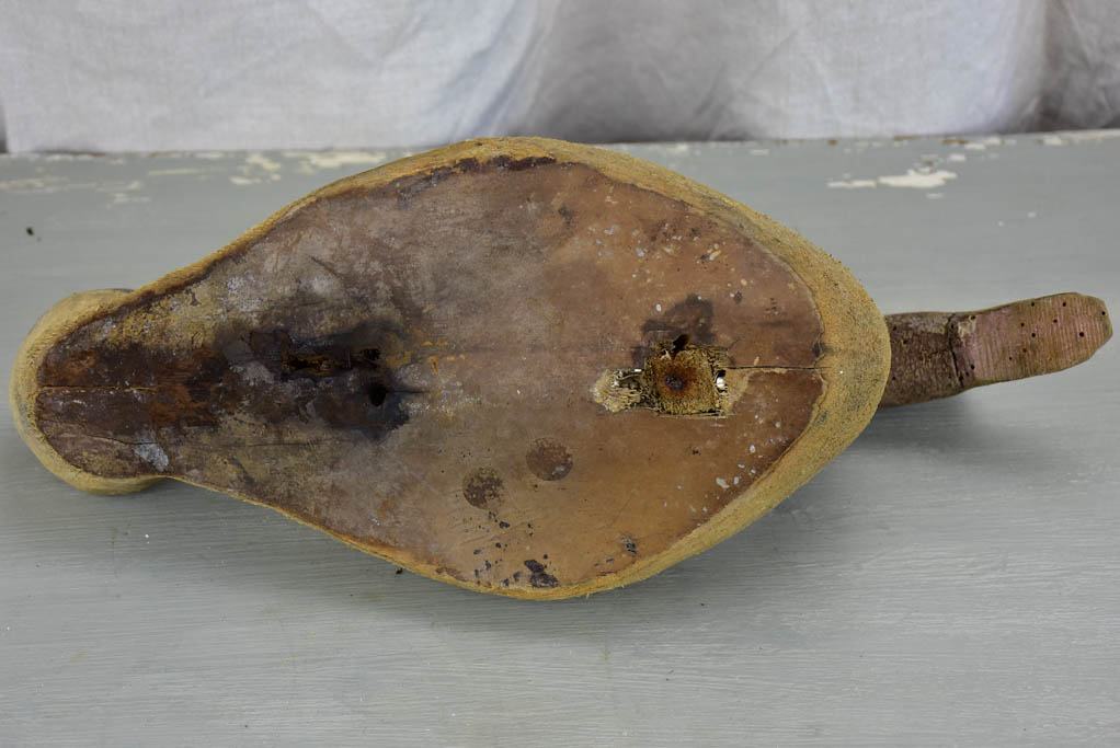 Antique French wooden duck hunting decoy