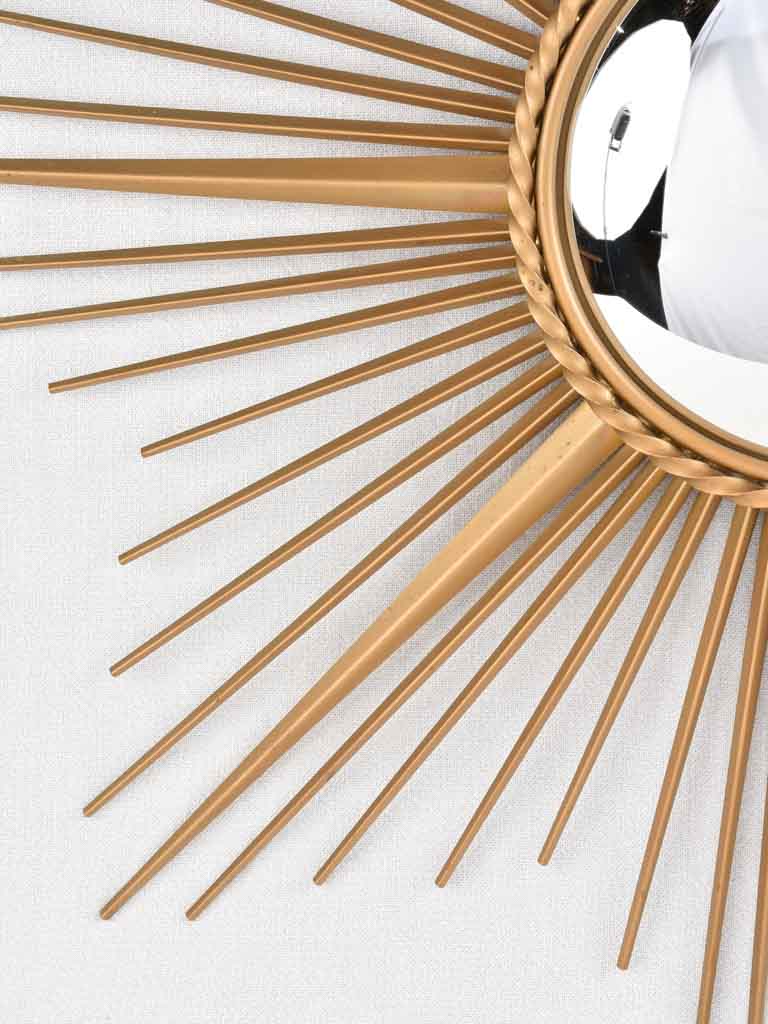 Large gold 1950s sunburst mirror - 35¾"