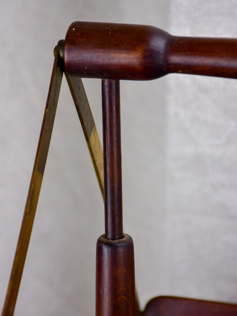Magazine stand, cane & mahogany, French, (1930-40s)