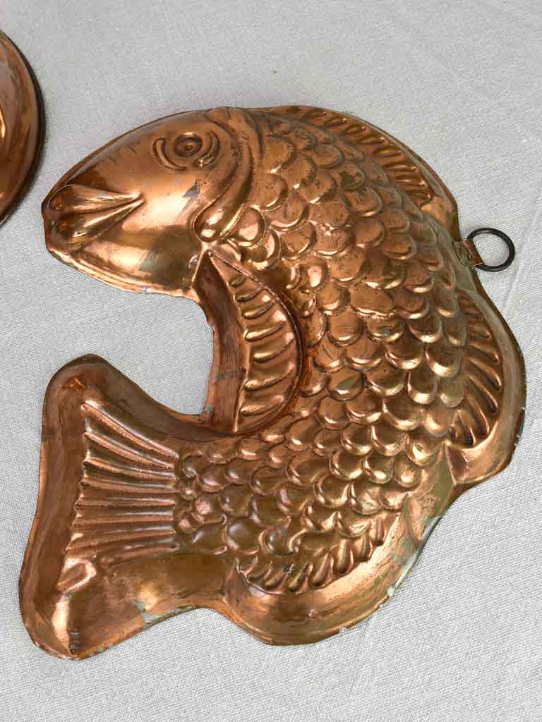 Collection of three 18th and 19th century French copper molds - fish