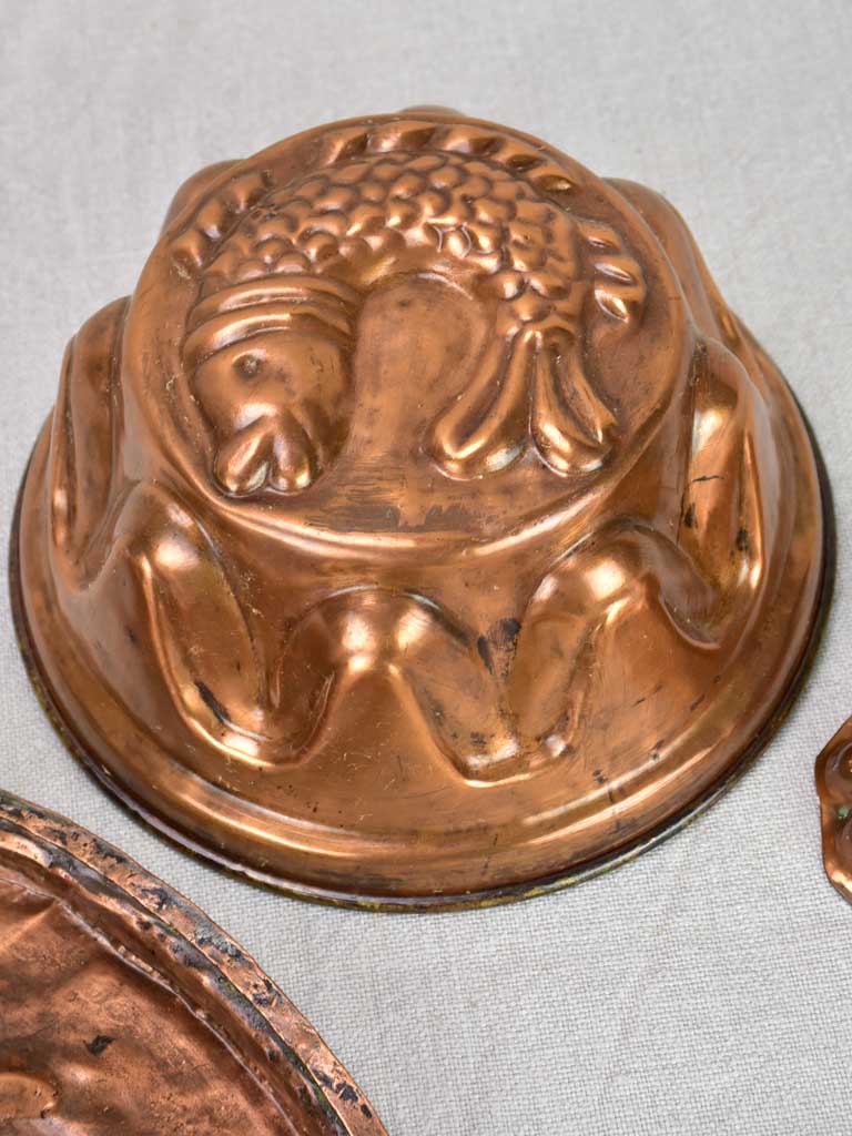 Collection of three 18th and 19th century French copper molds - fish