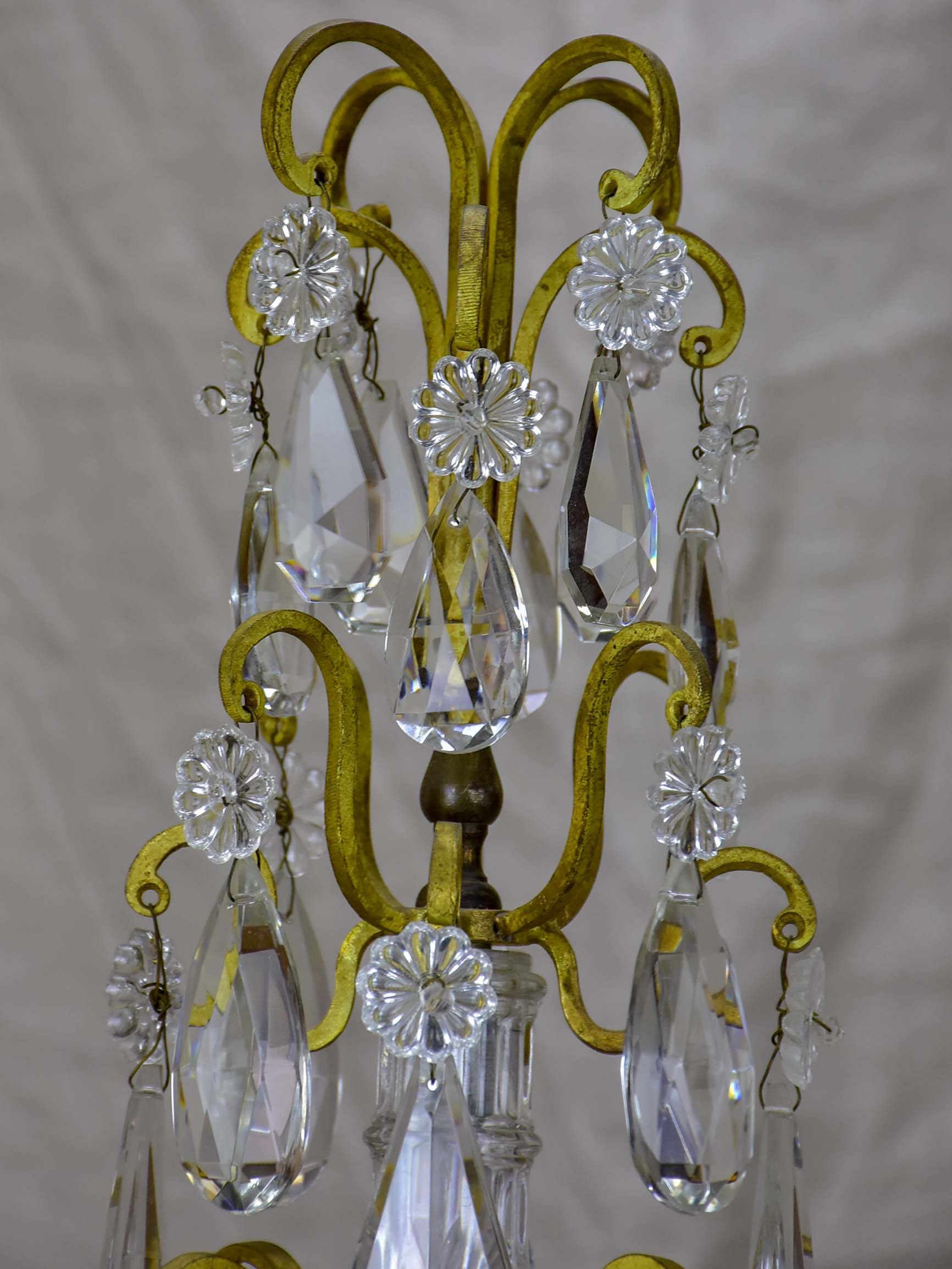 Pair of late 19th Century crystal table lamps or Girandoles - four lights