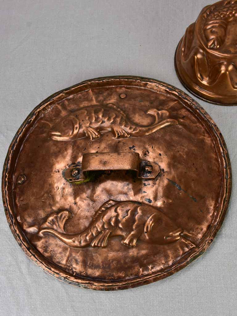 Collection of three 18th and 19th century French copper molds - fish