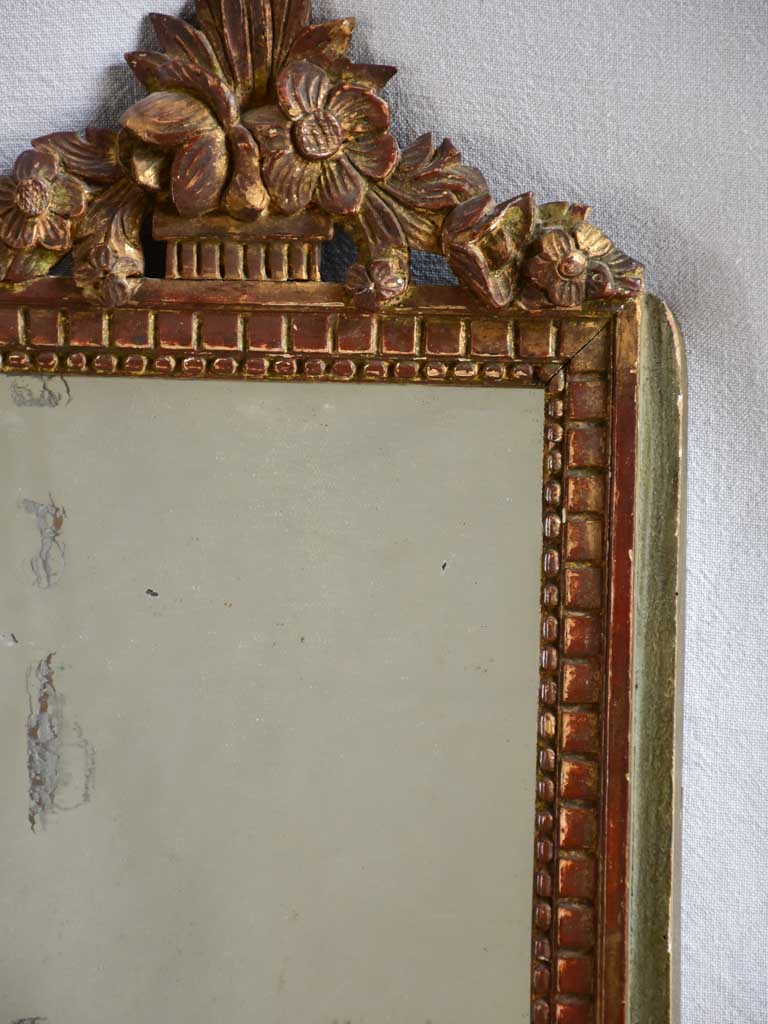 Small Louis XVI verdigris mirror 13¾" x 20¾"