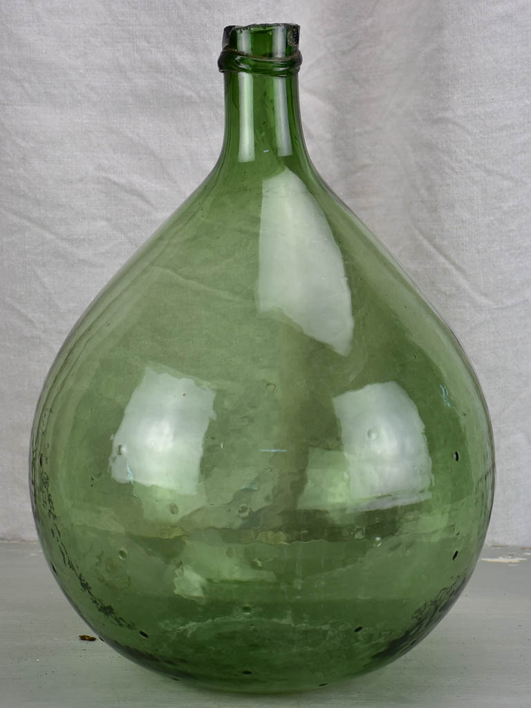 French demijohn bottle - blue / green