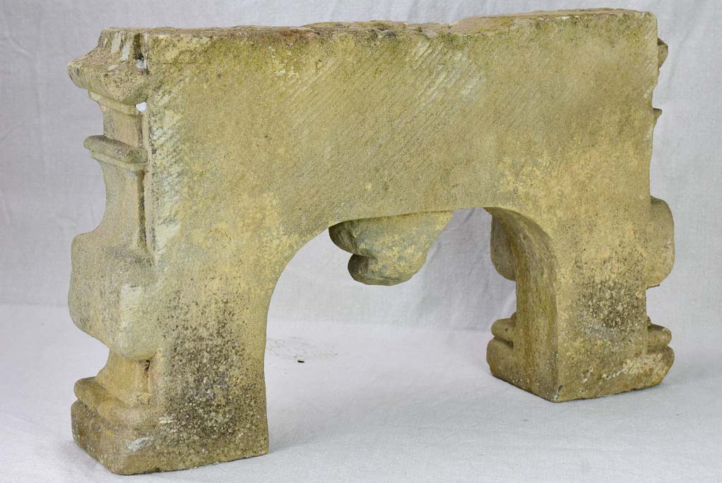 17th Century salvaged pink granite stone arch 22" x 14¼"