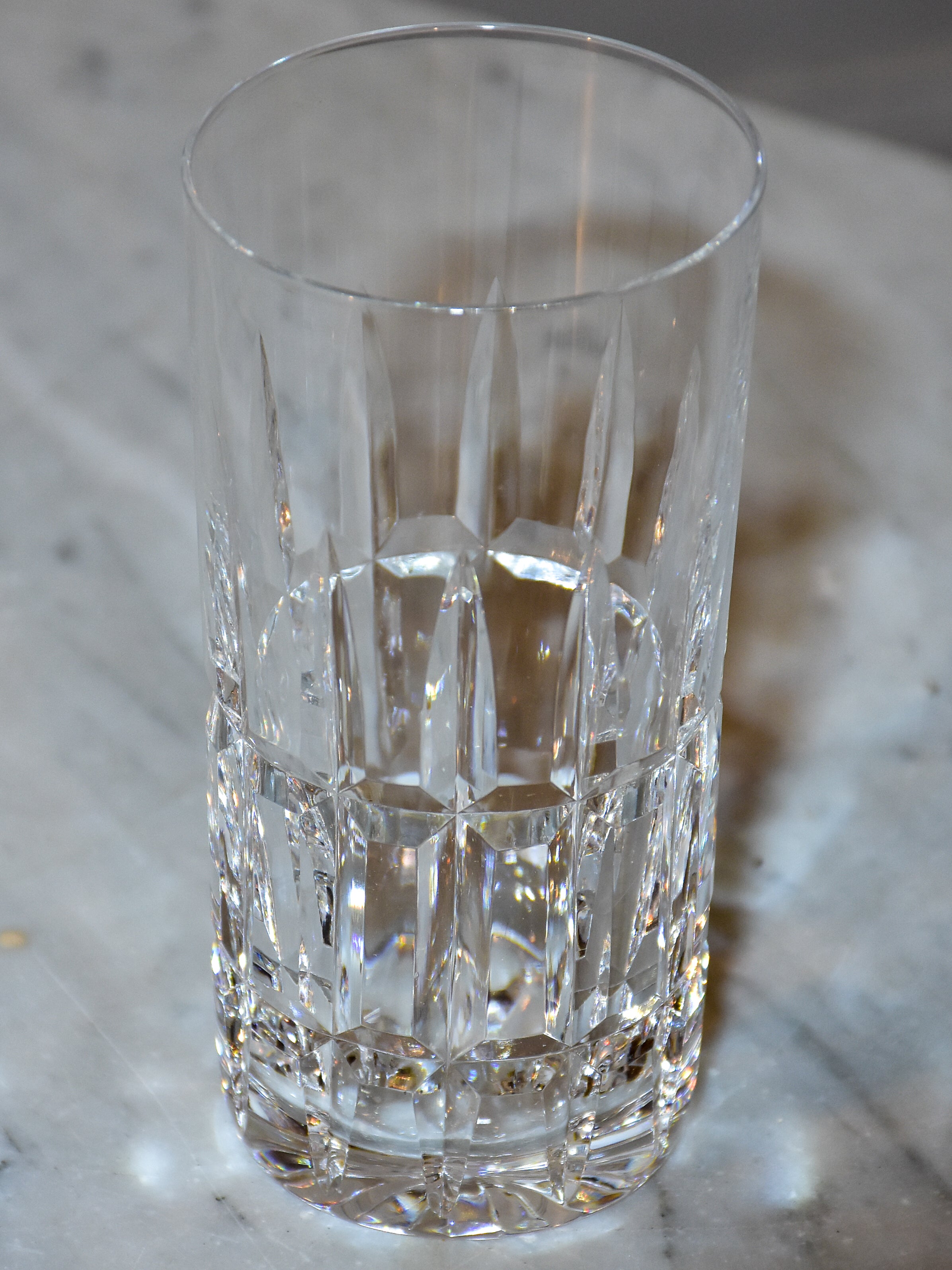 Six large crystal Manhattan highball glasses by St Louis
