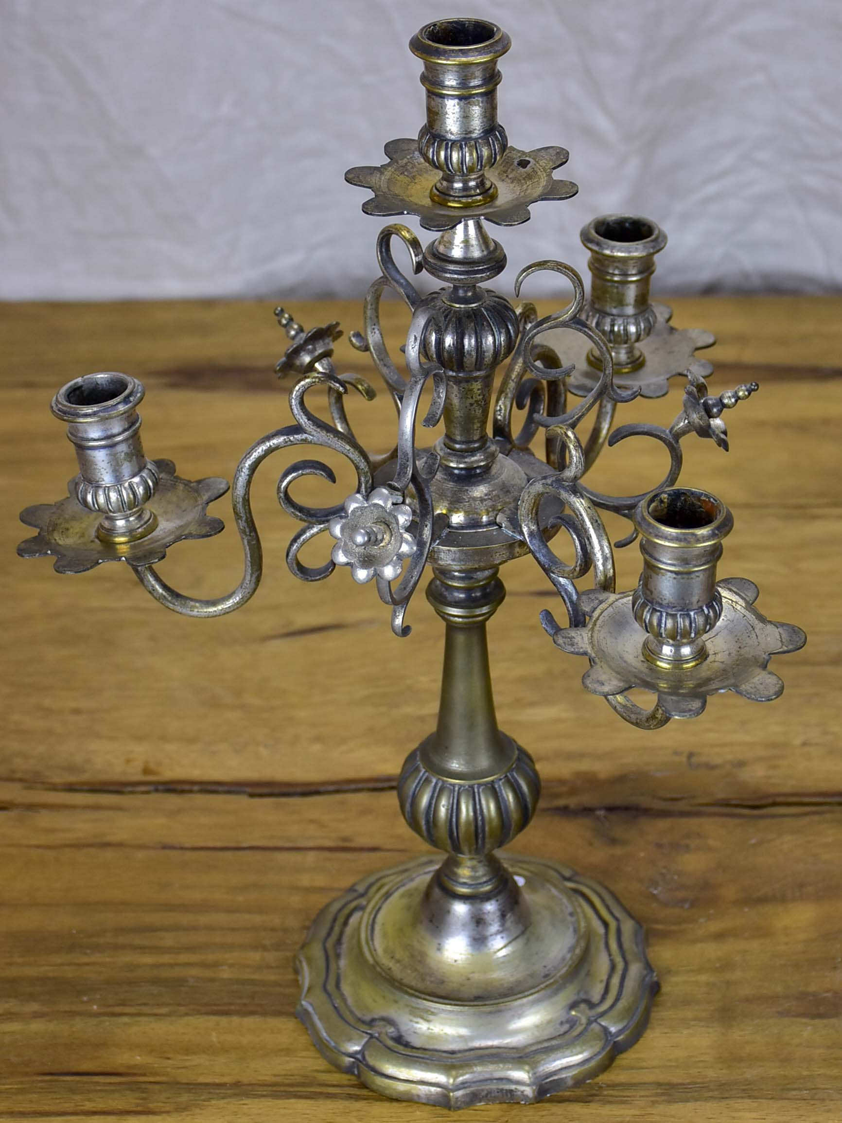 Pair of rustic late 19th Century candlesticks - 4 candles