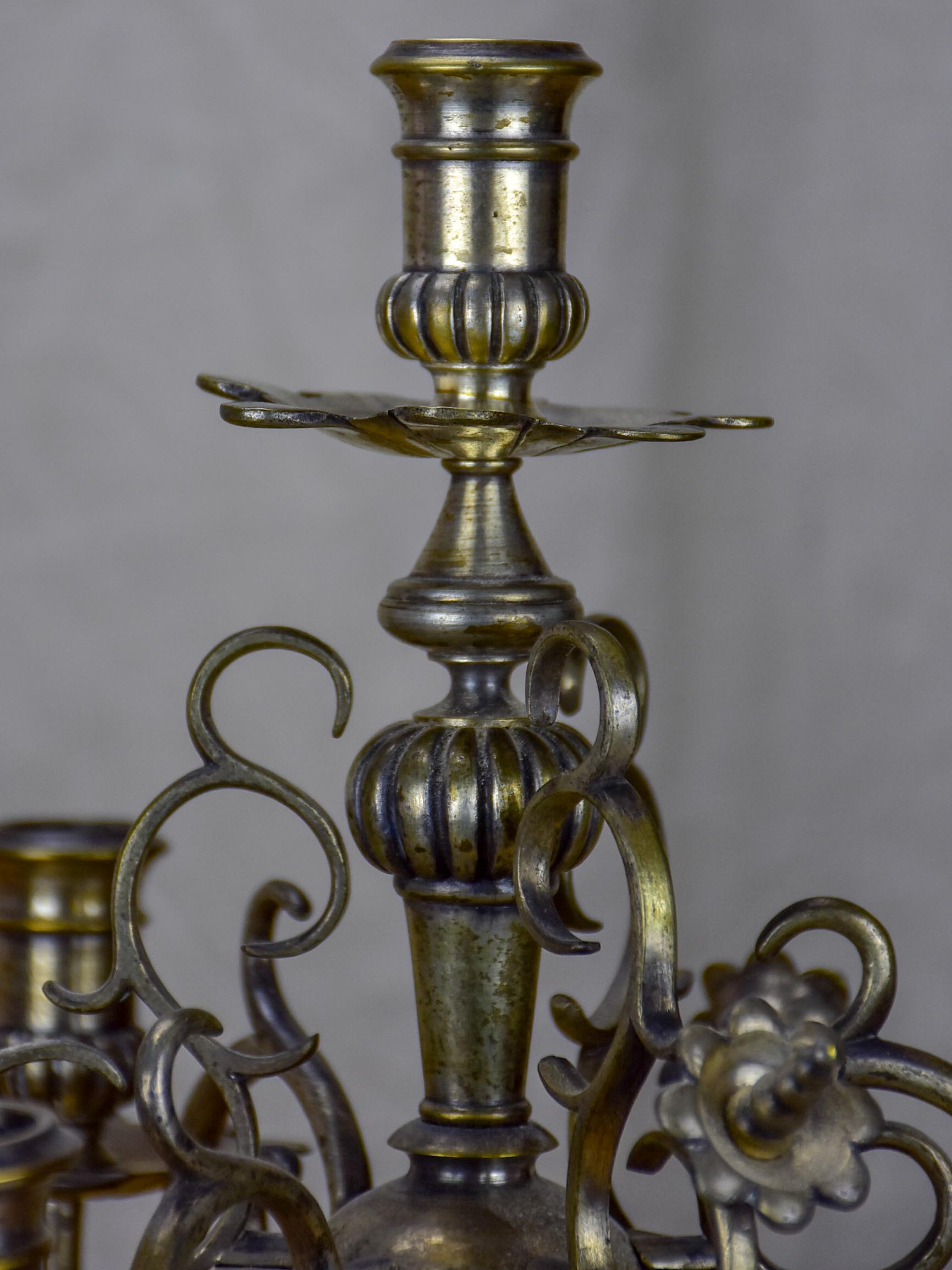 Pair of rustic late 19th Century candlesticks - 4 candles