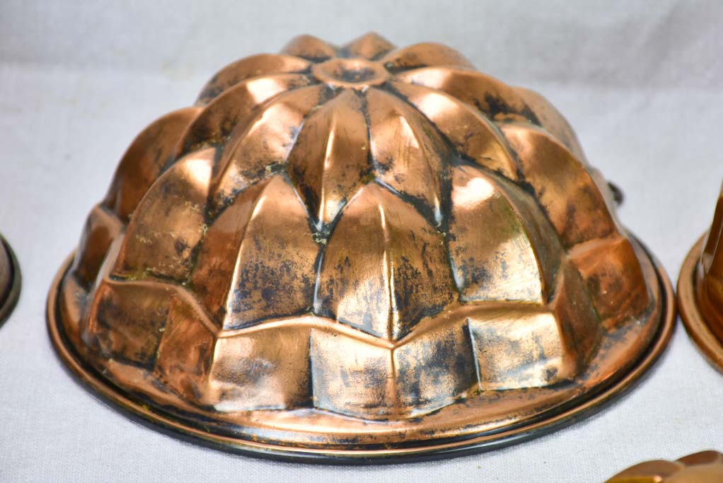 Collection of 6 19th century French copper cake molds