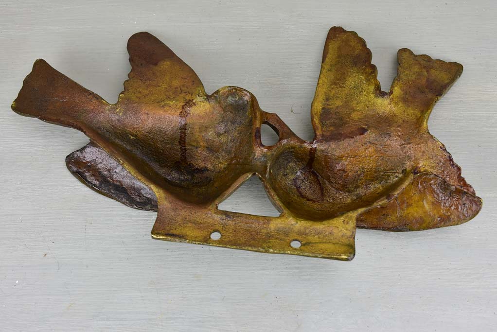 Vintage bronze sculpture of love birds