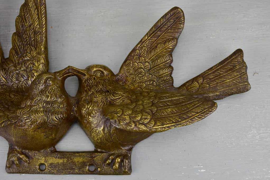 Vintage bronze sculpture of love birds