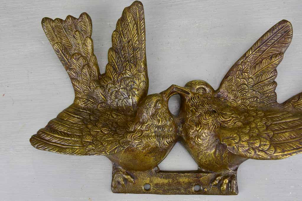 Vintage bronze sculpture of love birds