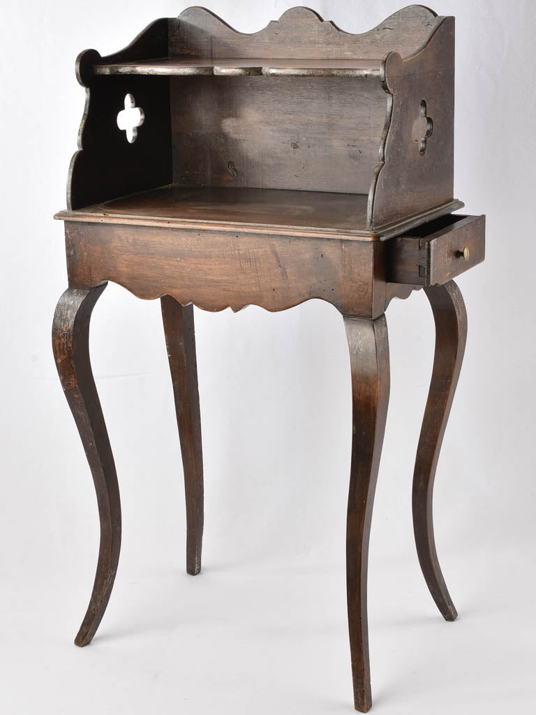 Elegant Louis XV-style Walnut Nightstand