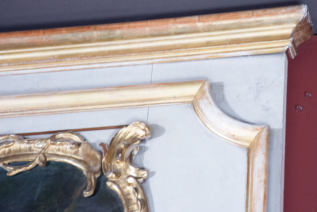 Monumental Louis XV 18th-century trumeau mirror 93¼"