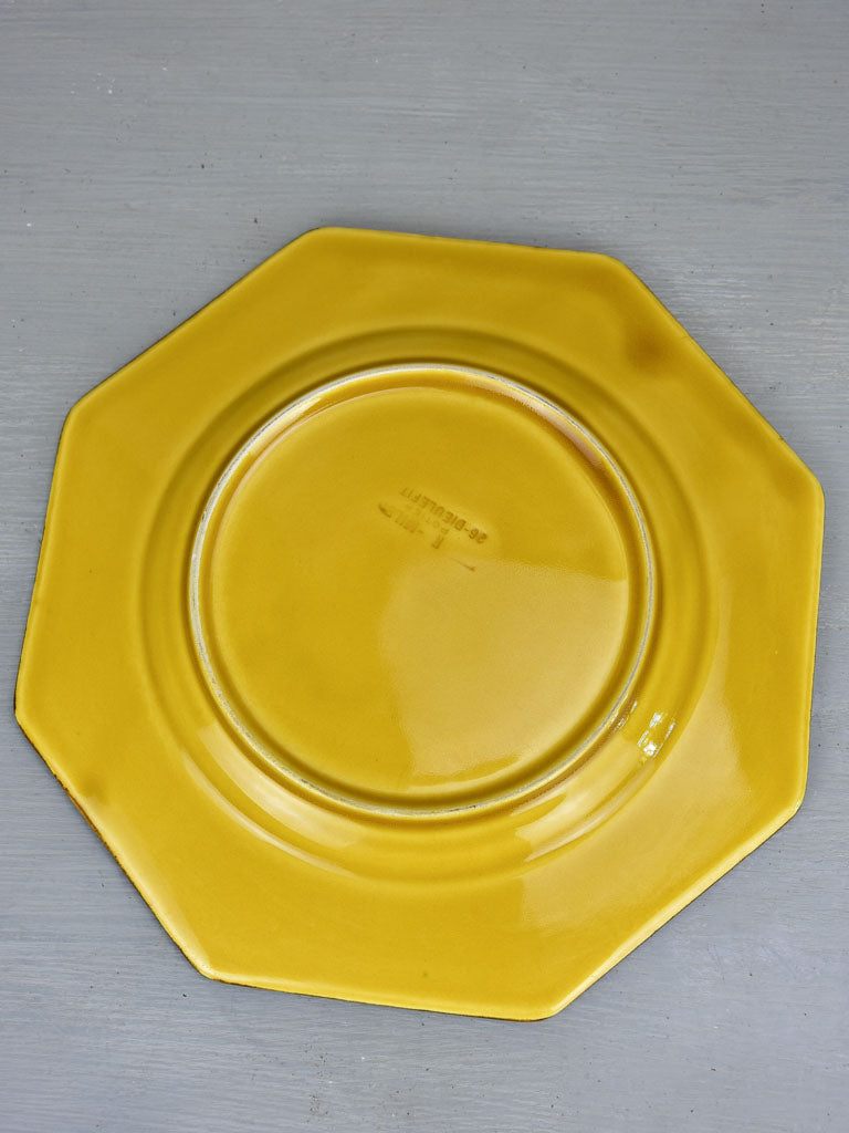 Collection of 12 vintage Dieulefit plates and 1 large salad bowl