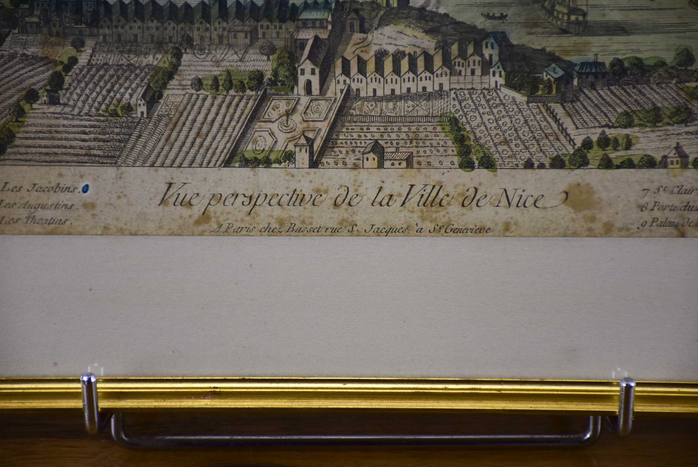 Antique French etching of Nice 20 ½'' x 15 ½''