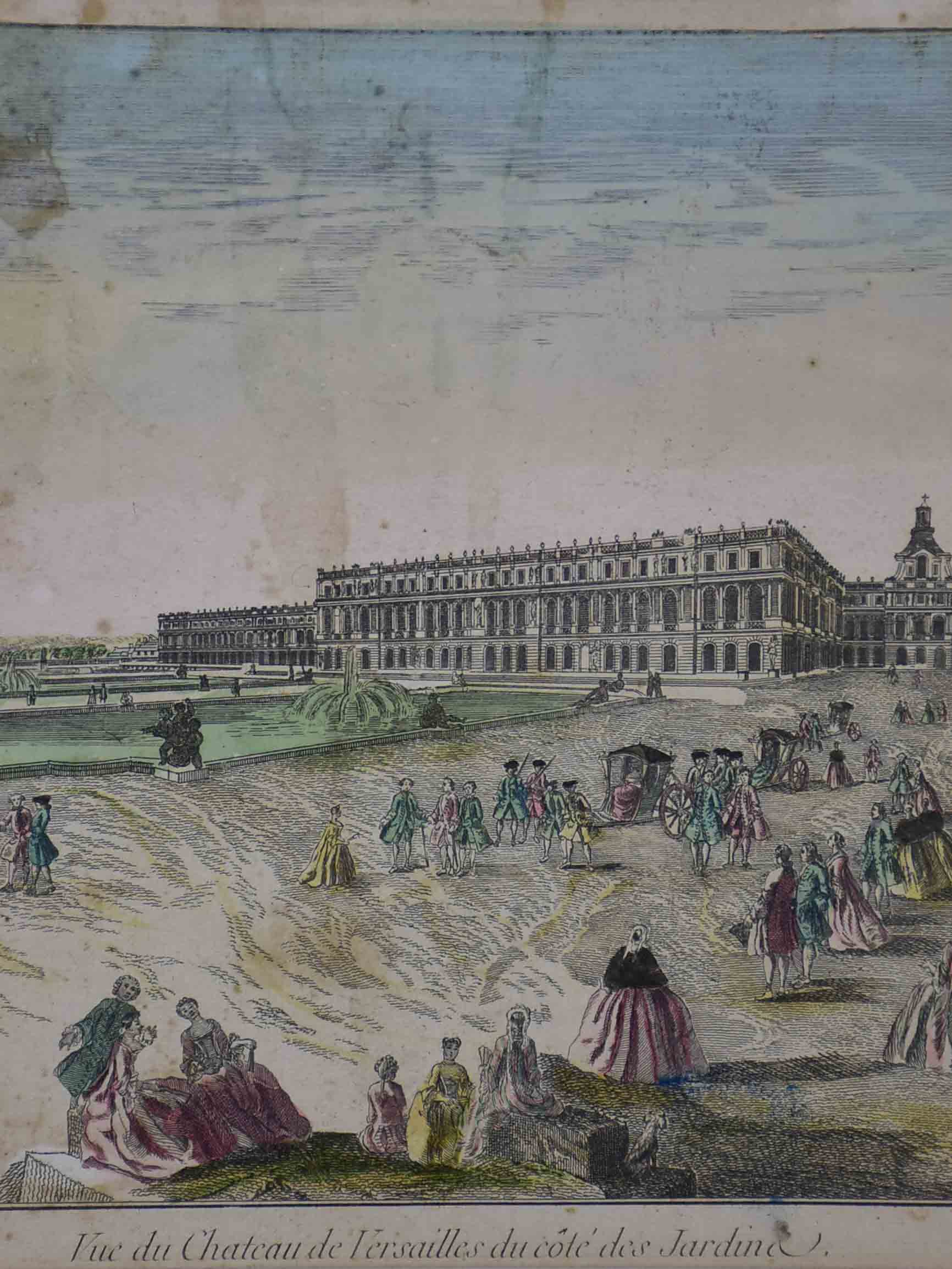 Antique French etching of The Palace of Versailles 15” x 19”