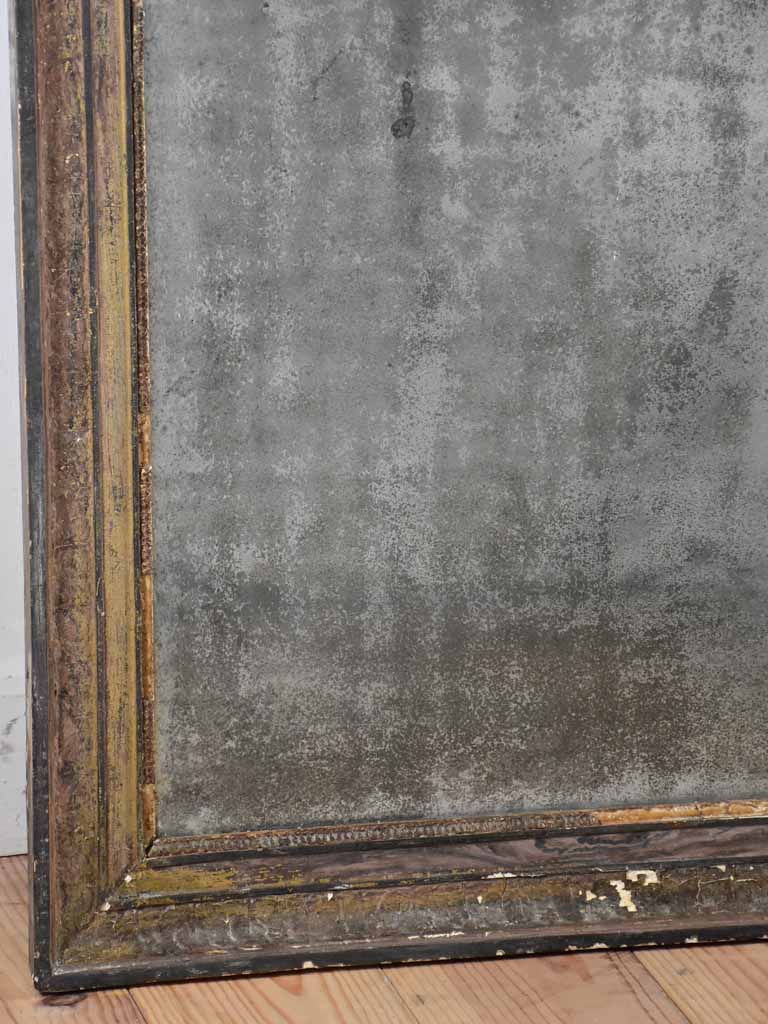 Very large 18th-century Directoire mirror with timeworn glass 32" x 44"