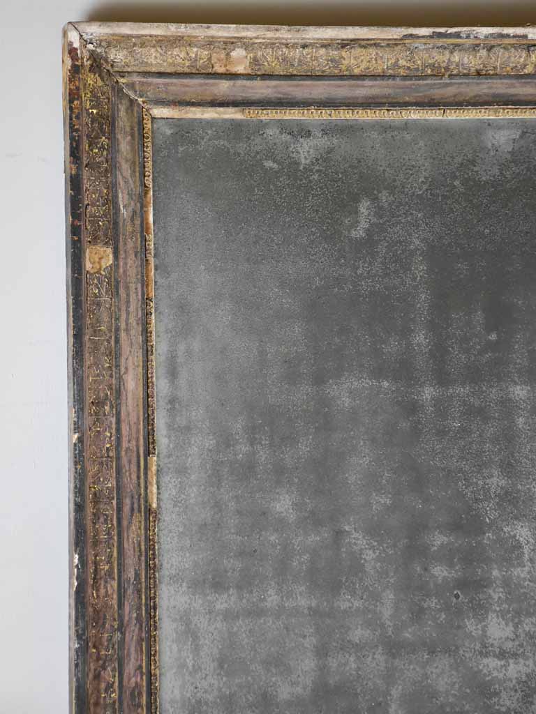 Very large 18th-century Directoire mirror with timeworn glass 32" x 44"