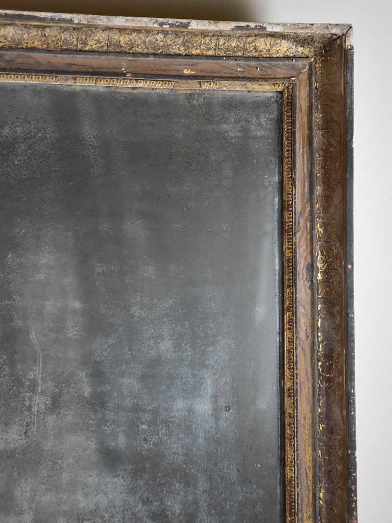 Very large 18th-century Directoire mirror with timeworn glass 32" x 44"
