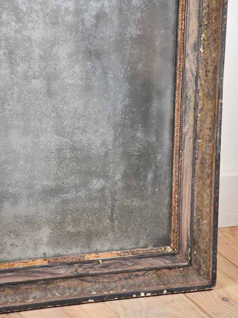Very large 18th-century Directoire mirror with timeworn glass 32" x 44"
