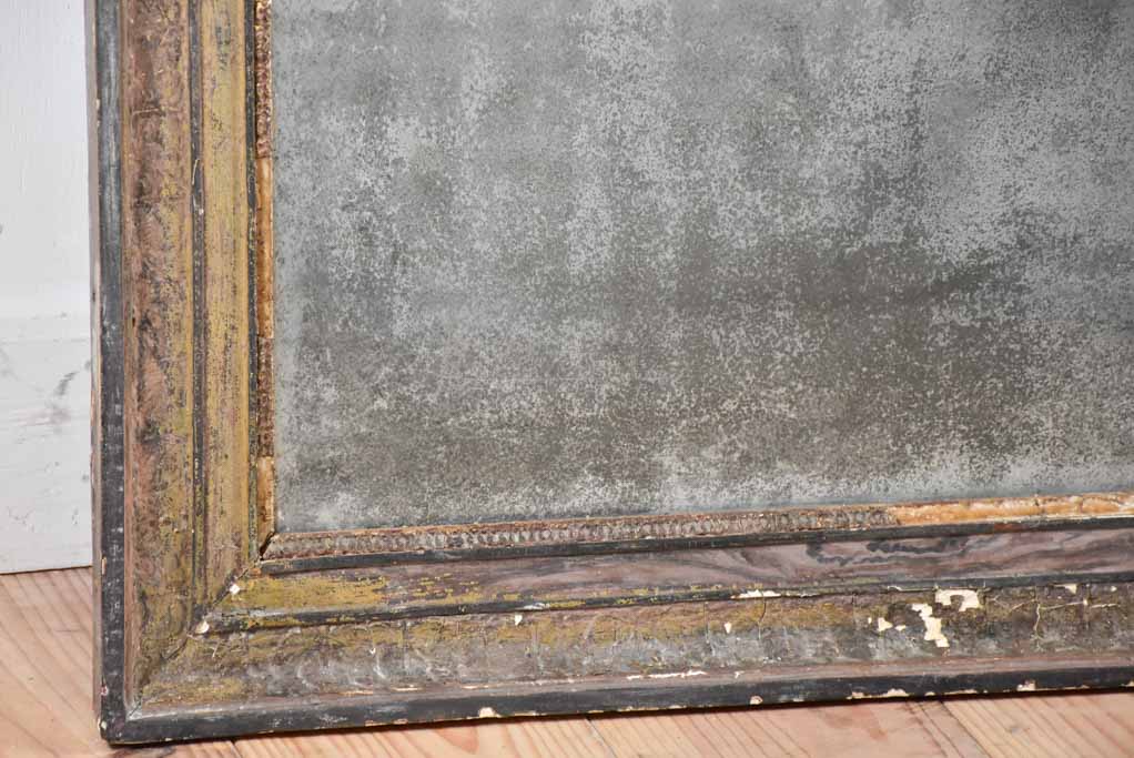 Very large 18th-century Directoire mirror with timeworn glass 32" x 44"