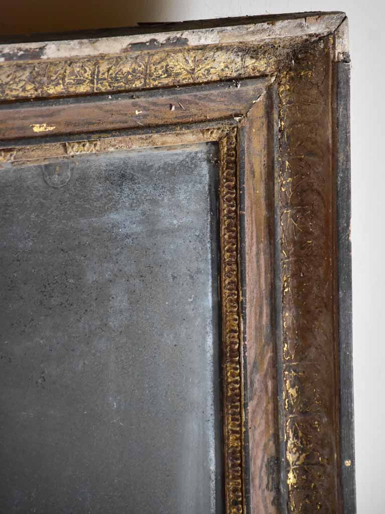 Very large 18th-century Directoire mirror with timeworn glass 32" x 44"