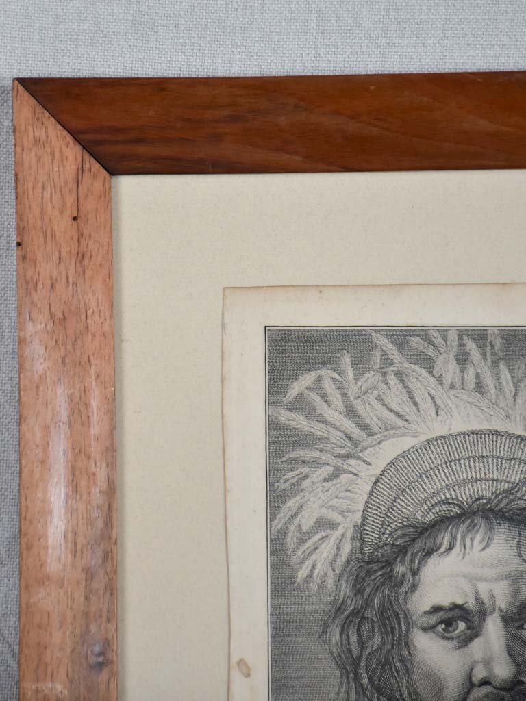 Antique French engraving of a man from L'Isle de Paques 13" x 16¼"