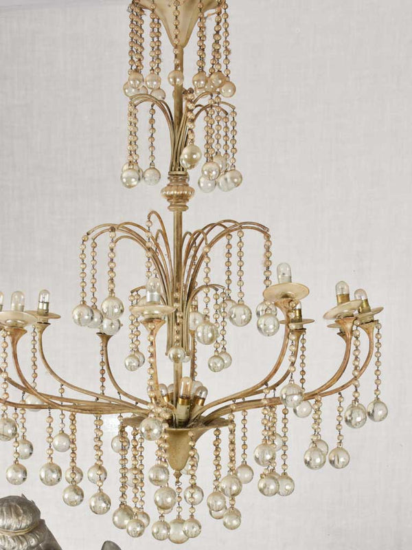 Antique French glass pendant chandelier