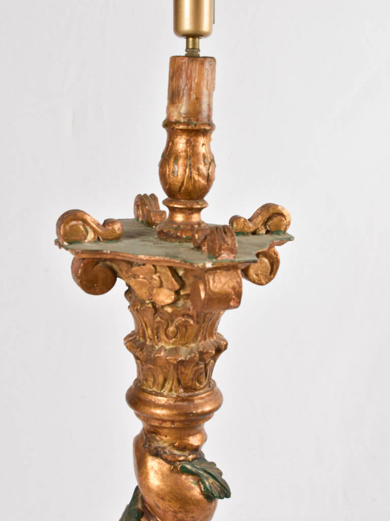 1950s twisting column floor lamp 56"