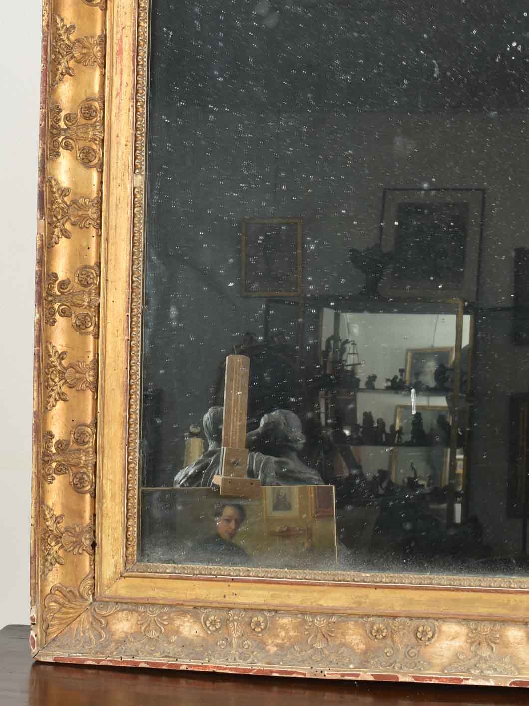 Large gilt Directoire mirror with two panes 46" x 73¾"