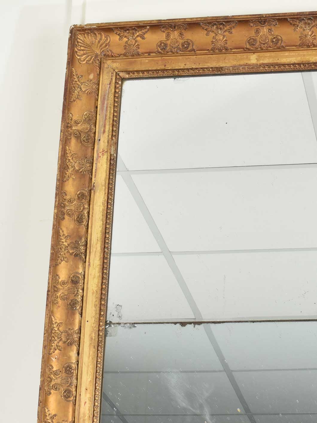 Large gilt Directoire mirror with two panes 46" x 73¾"