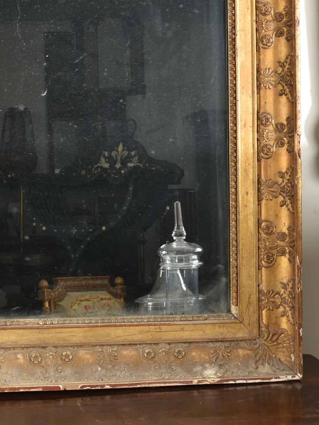 Large gilt Directoire mirror with two panes 46" x 73¾"