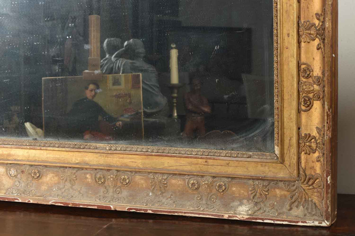Large gilt Directoire mirror with two panes 46" x 73¾"