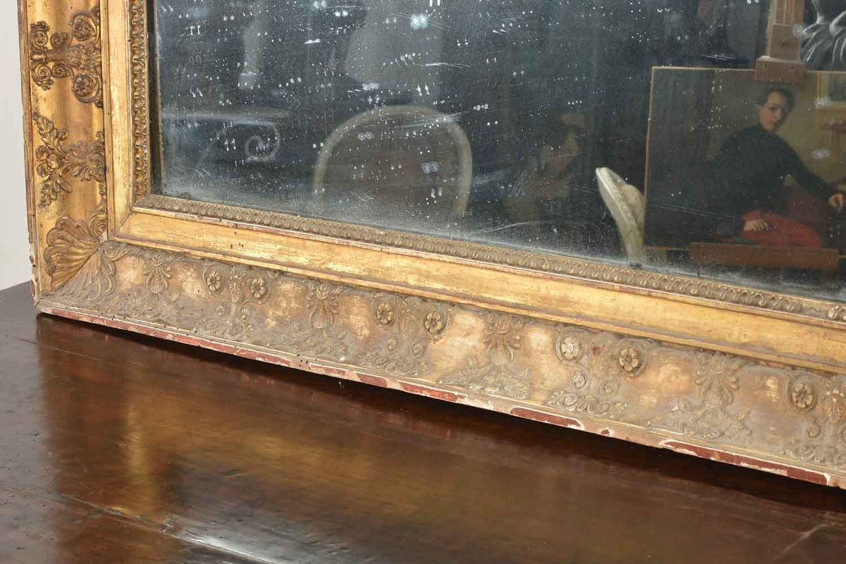 Large gilt Directoire mirror with two panes 46" x 73¾"
