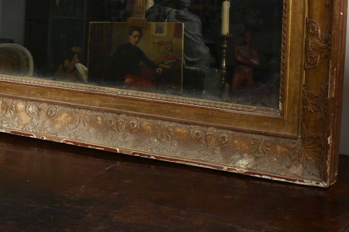 Large gilt Directoire mirror with two panes 46" x 73¾"