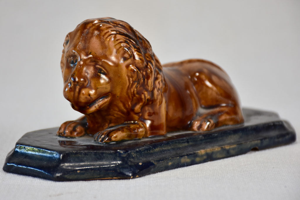 19th century ceramic lion ornament