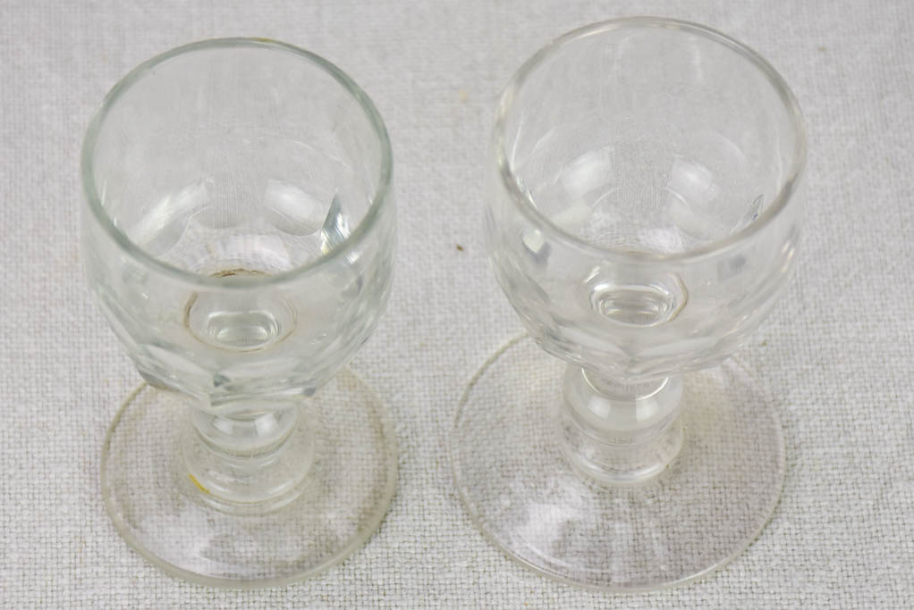 Lot of 16 blown glass digestif glasses from the early 20th century