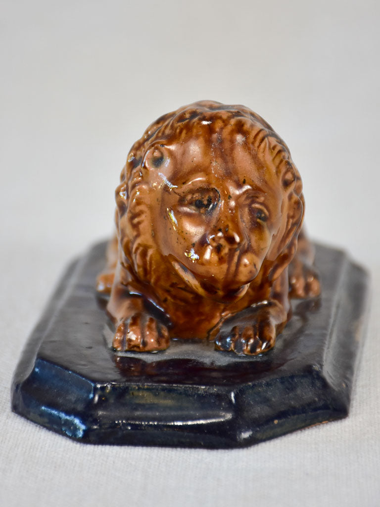 19th century ceramic lion ornament