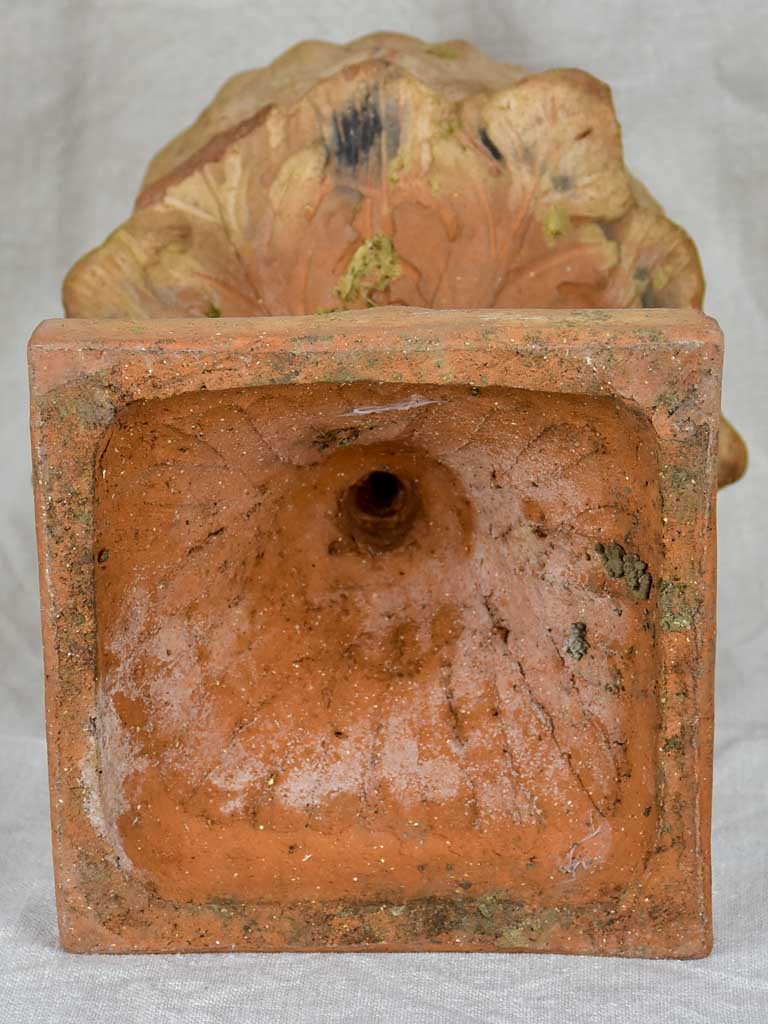 Vintage French pinecone finial - terracotta