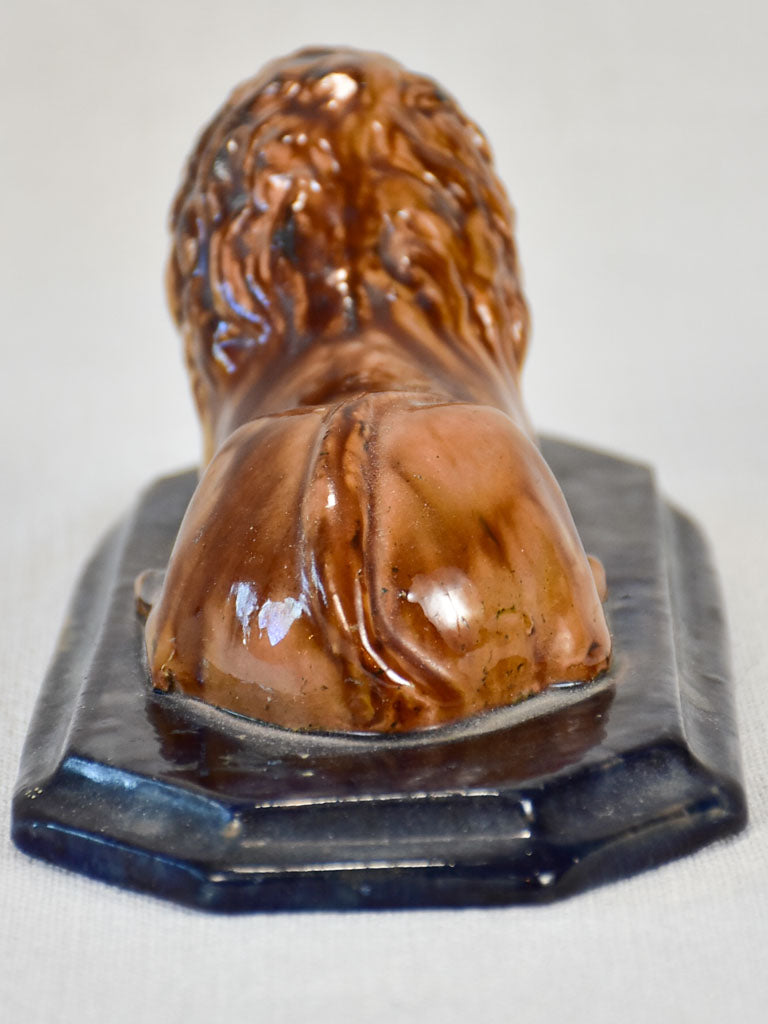 19th century ceramic lion ornament